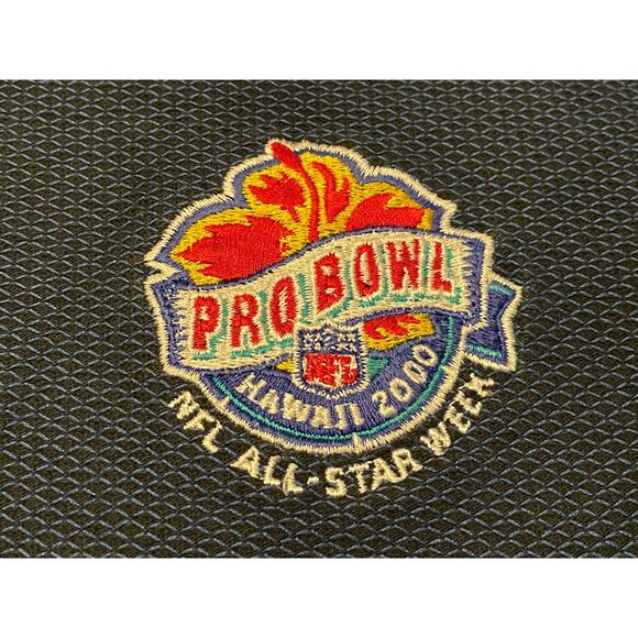 Vintage NFL Pro Bowl Hawaii 2000 Polo Shirt Black Blue Embroider Logo Size L - Picture 9 of 9
